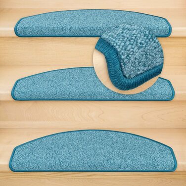 Кеттельсервіс-Килимки Metzker для східчастих килимків Vorwerk Durango напівкруглі (28 шт., бірюзовий колір)