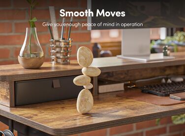 FEZIBO Регульований за висотою електричний стоячий стіл з подвійним ящиком, 120 x 60 см, офісний стіл для дому, стіл-трансформер, комп'ютерний стіл, коричневий 120 × 60 см, коричневий