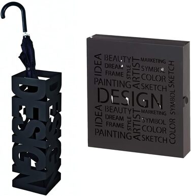 Підставка під меблевий парасольку, металева, W 16 x D 16 x H 48 см (Чорний, комплект з коробкою для ключів)