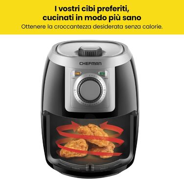 Фритюрниця Chefman 2L: компактна, чорна, з антипригарним кошиком та цифровим таймером