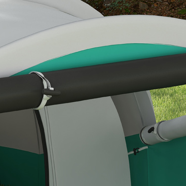 Намет Outsunny Tunnel Camping Tent для 5 осіб Сімейний намет з 2 кімнатами та сумкою для перенесення 3000 мм водяний стовп у зеленому кольорі для саду
