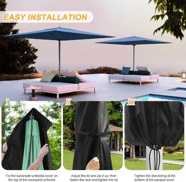 Чохол для парасольки/маркетки, 3-5 м, великий, захист від сонця, вітру, снігу, UV-стійкий, 160x30/30 см