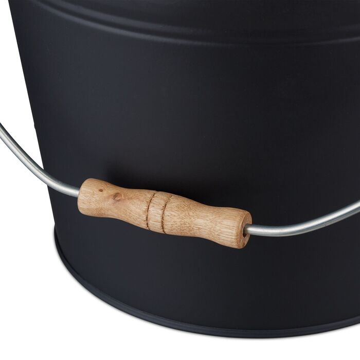 Відро для сміття Relaxdays чорного кольору з кришкою, 12 літрів