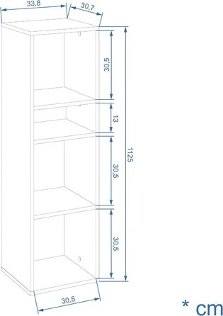 Книжкова шафа Стояча полиця Куб Полиця Офісна полиця 65.8x30.7x112.5 см для дитячої кімнати/вітальні