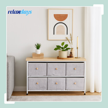 Комод Relaxdays з 6 висувними ящиками