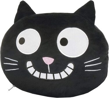 Мойсей. Ед, Подушка для шиї кішки / 2-в-1 Подушка для шиї і подушка для подорожей / Подушка для подорожей у формі кішки, 28 см, чорного кольору