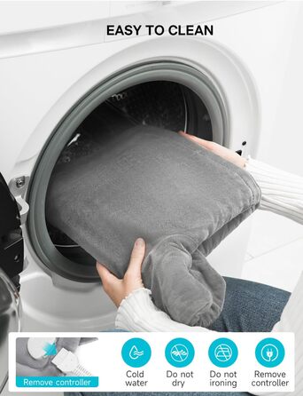 Електричний нагрівальний килимок для спини, шиї та плечей ALLJOY, 56 x 84 см, 6 режимів нагріву, таймер, автовимкнення