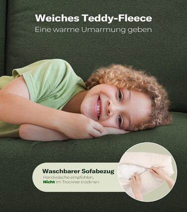 Зручне диванчик для підліткової кімнати: компактний диван на 2 місця з масиву дерева (зелений, 211 см)