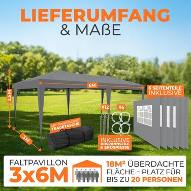 Павільйон Kronenburg розкладний, 3x3 м, водонепроникний, захист від сонця UV 50+, колір шампань, з 4 боковими частинами