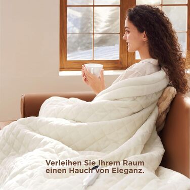 Електрична ковдра BEDSURE з автовимкненням, 130x180 см, сіра - ідеальний подарунок для мами на Різдво