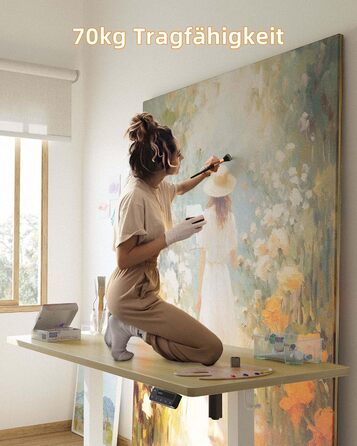 Електричний столик для роботи YIHAYO 140x60 см з регулюванням висоти та функцією пам'яті, білий