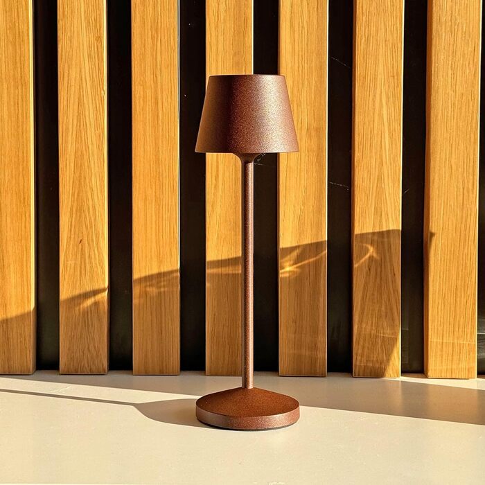 Lumisky EMILY - Бездрожний настільний світильник LED, тепле світло, регулювання яскравості, 25 см, коричневий