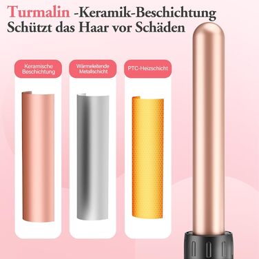 BESTOPE MIX Локкенштаб 5-в-1: Набір для завивки волосся з керамічним нагрівом, 9-32 мм, різні насадки для великих та маленьких локонів, швидкий нагрів, регульована температура, для довгих та коротких волосся