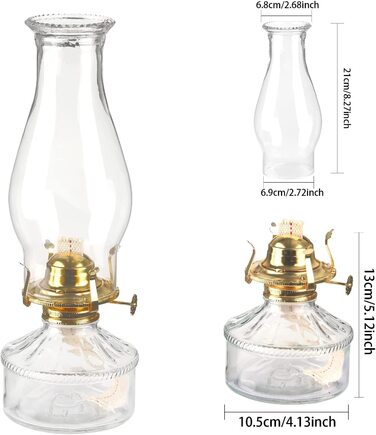 Масляна лампа amanigo скляна гасова лампа-велика класична масляна лампа для внутрішнього використання