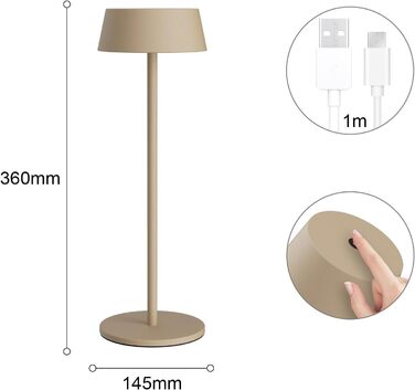LED акумуляторні настільні лампи K-Bright (2 шт.), тепле біле світло 3000K, диммування, для дому та саду