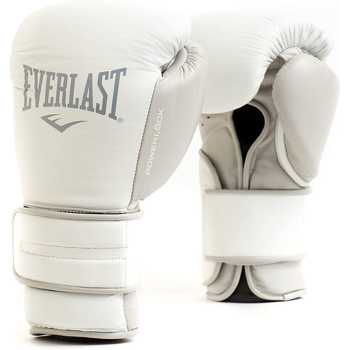 Боксерські рукавички унісекс Everlast для дорослих Powerlock 2 тренувальні рукавички, (білий, 14 унцій)