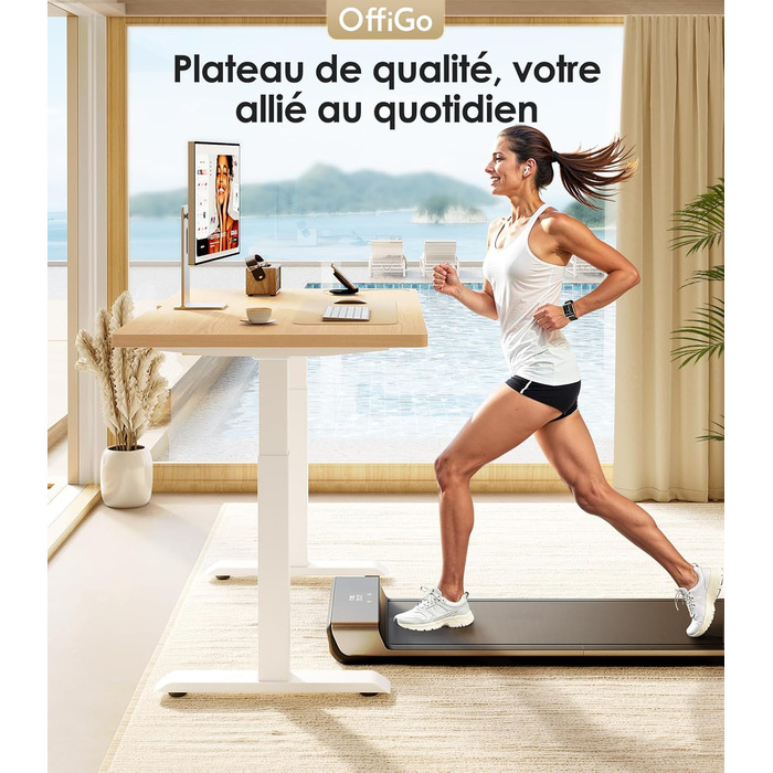 Регульований стіл OffiGo з двома моторами, ніжки столу з USB-C, електричний стіл-підйомник з 3-ма пам'ятними функціями, для столу 100-200 см (120 см, дуб)