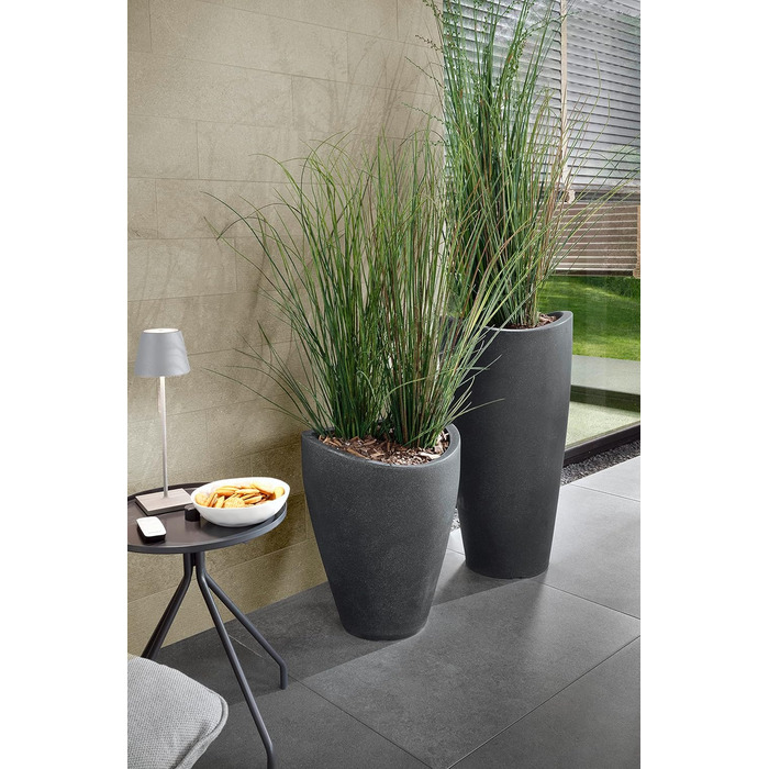 Ваза Scheurich Wave Globe High, чорно-гранітний колір, діаметр 29.8 см, висота 40 см, об'єм 6 л