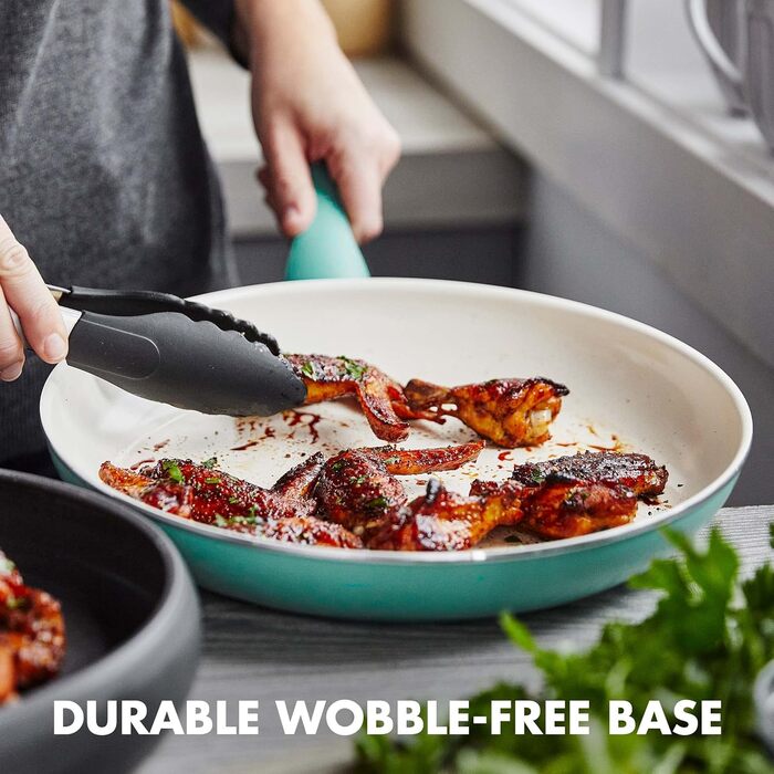 Набір сковорідок Greenpan Rio, керамічне покриття, антипригарні, 17.8, 24.1 та 27.9 см, без PFAS, придатні для миття в посудомийній машині, блакитні (17.8, 24.1, 27.9 см)