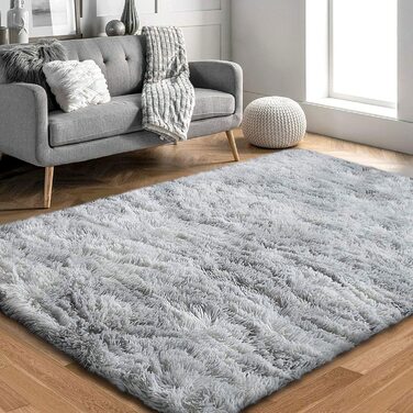 Килими Leesentec, круглі килими для спальні, вітальні, нековзні м'які пухнасті килимки, волохаті килимки, великі Килимки для передпокою (білий/сірий, 140) (сіро-білий, 185*185 см)