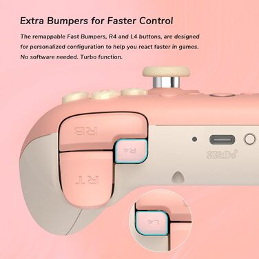 8BitDo Ultimate 2C Wireless Controller: Бездротовий контролер для PC та Android, 1000Hz, Hall-ефекти, Turbofunktion (Піч)