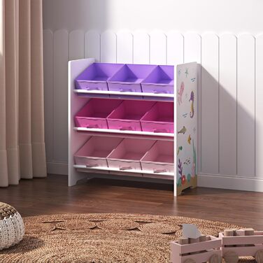 Регулятор для дитячої кімнати en.casa Boiro з 9 коробками для іграшок, 60 x 62 x 30 см, дизайн 