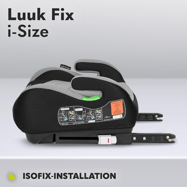 Сидіння-бустер LIONELO LUUK FIX i-Size з ISOFIX, від 22 до 36 кг/ 125 150 см, Група 2 і 3, Зручний підлокітник і сидіння, Знімний чохол Темно-сірий