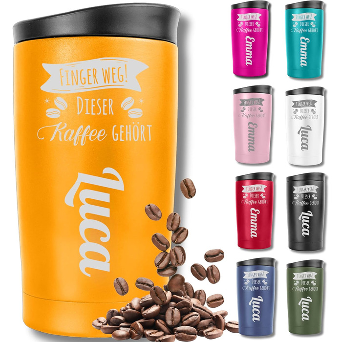 Термокружка з гравіюванням, 350 мл, чорна (з можливістю персоналізації), не протікає