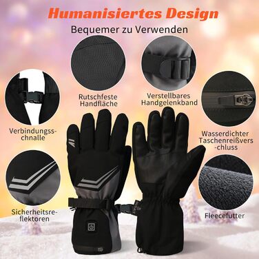 Електричні гріючі рукавички з акумулятором 7500mAh, OUTJUT для лижного спорту, чоловічі та жіночі, 3 режими нагріву, водонепроникні, з підтримкою сенсорного екрану, зимові рукавички, подарунок на Новий рік, розмір XL