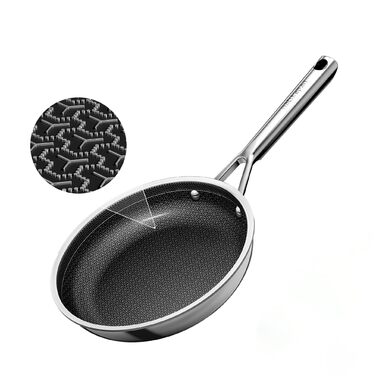 Набір сковорідок DiamondTitan Edelstahl 3 шт. (20+24+28 см), антипригарне покриття кераміка, для всіх плит, з лазерним тисненням, холодна ручка, придатні для миття в посудомийній машині