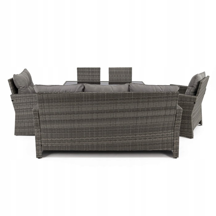 Комплект садових меблів із техноротанга EMWOmeble, сірий, 6 предметів