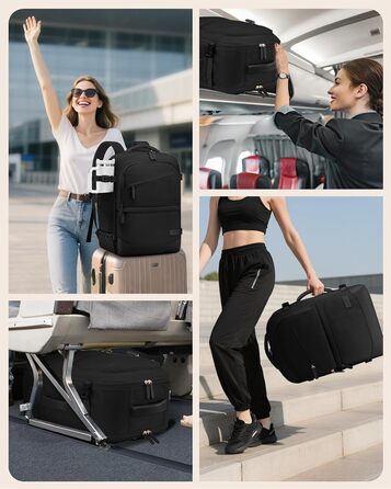 LOVEVOOK Рюкзак для ручної поклажі 40L, рюкзак для подорожей для жінок, великий, для літака з відділенням для мокрого та сухого, для ноутбука 17.3