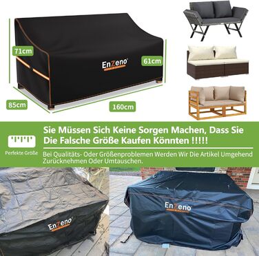 Чохол для садово-патіо меблів Enzeno L-подібної форми, захисна водонепроникна та вітростійка накидка, 255x255x87 см