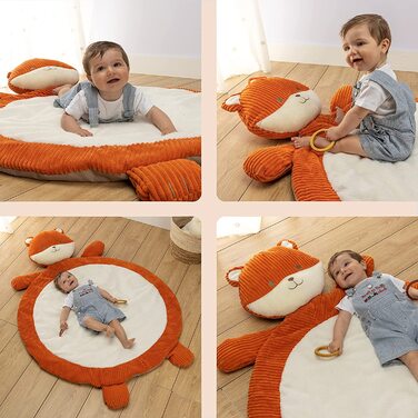 РУГИ-ковдра для повзання для малюків-ігрове ковдру для малюків-дитячий килимок з м'якою підкладкою-Дитячі ковдри для повзання-подарунок для новонароджених-інтерактивний килимок для ігор і відпочинку. XL. (Фокстрот)