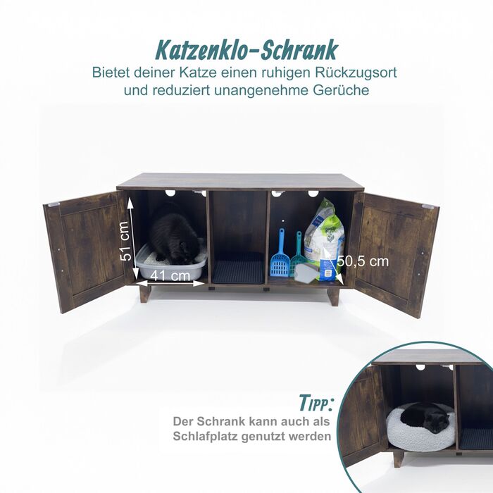 Relaxdays XXL комод для котячого туалету