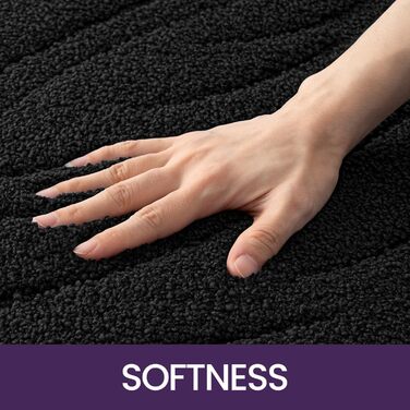 Килимок для ванної кімнати DEXI, чорний, 61 x 92 см, машинне прання, антиковзаюча поверхня