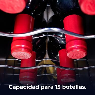Винний холодильник Cecotec Bolero Grandsommelier 830 Coolcrystal: 15 пляшок, чорний, терморегулювання 8-18°C, LED, без шкідливого газу