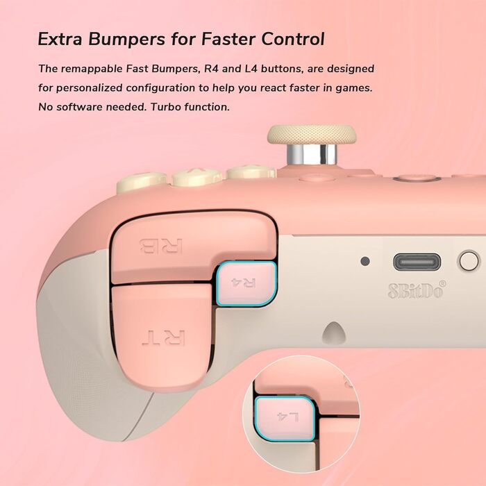 8BitDo Ultimate 2C Wireless Controller: Бездротовий контролер для PC та Android, 1000Hz, Hall-ефекти, Turbofunktion (Піч)