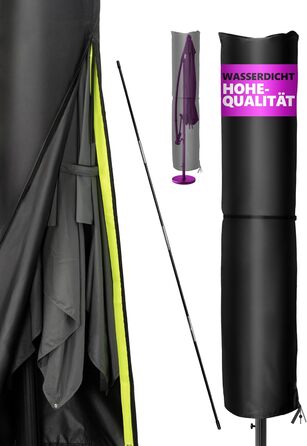 Чохол для парасольки Menz 2-4 м, 420D Oxford, водонепроникний, UV-стійкий, вітростійкий, для саду (чорний, 240x55 см)