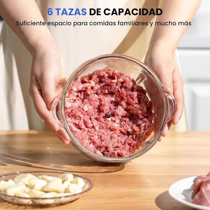 Подрібнювач LINKChef електричний 1.5л, скляна чаша, сталеві ножі, 2 швидкості, для м'яса, фруктів, овочів та дитячого харчування, сріблястий