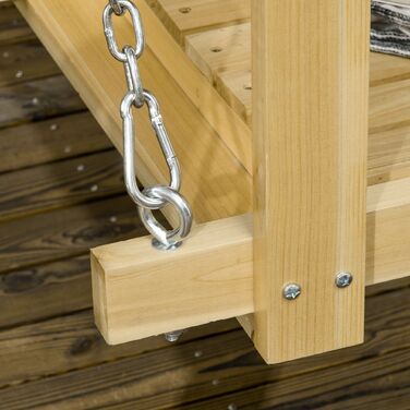 Садовий гойдалка з перголі на 2 особи, регульована висота, міцна дерев'яна рама, розміри 2,21 x 1,40 x 1,96 м