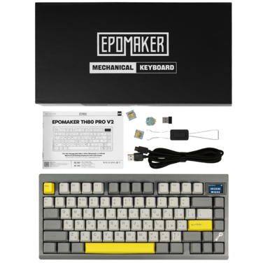 Клавіатура механічна бездротова EPOMAKER TH80 PRO V2 Sea Salt Silent Black (TH80-PROV2-B-SS)