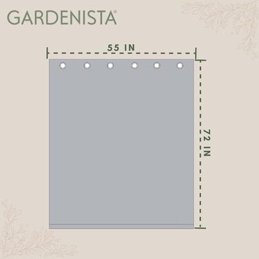 Водовідштовхувальна вулична штора Gardenista з люверсами Приватні зони для веранди, тераси, садового намету, зимового саду, перголи або балкона Вітрозахисний і сонцезахисний крем (55'x72 (140x183 см), сірий) 55'x72 (140x183 см) Сірий