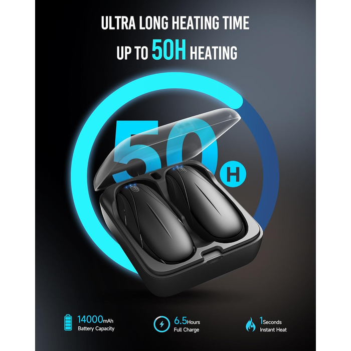 Електричний грієчка для рук 2-в-1 з магнітною основою та зарядним пристроєм, 14000mAh, 3 режими нагріву, для жінок, чоловіків, сімей, гольфу, полюванню та кемпінгу, чорний N7