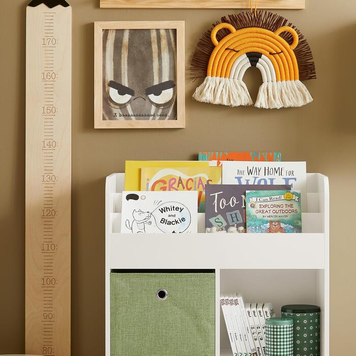 Дитяча іграшкова скриня SoBuy KMB80-W з подушкою, біла, 60x35x34 см - для зберігання іграшок та взуття