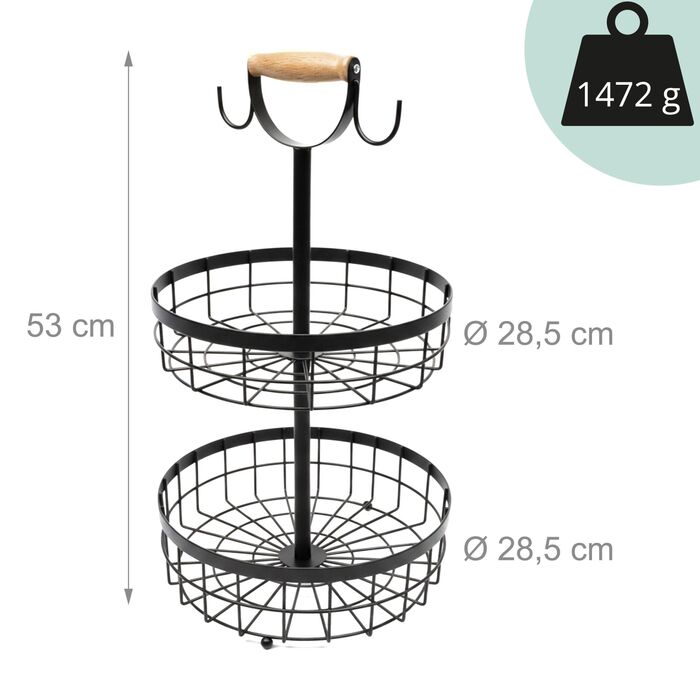 Relaxdays Двоярусна етажерка для фруктів та овочів