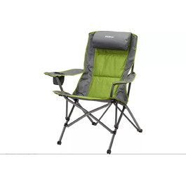 Крісло для кемпінгу BERGER Tirana - Складаний стілець, Розкладний стілець, Рибальський стілець, Садовий стілець, Складний з мішком для речей - легко складається, Висока спинка з підсклянником і підголівником - Завантажується до 120 кг
