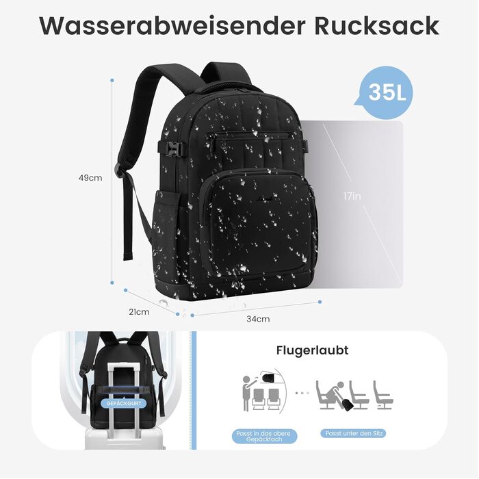 LOVEVOOK Рюкзак для жінок, водонепроникний шкільний рюкзак для підлітків, легка сумка-мішок з відділом для ноутбука, рюкзак для жінок, рюкзак для вчителів, школи, університету, офісу, роботи (17,3 дюйми, чорний)