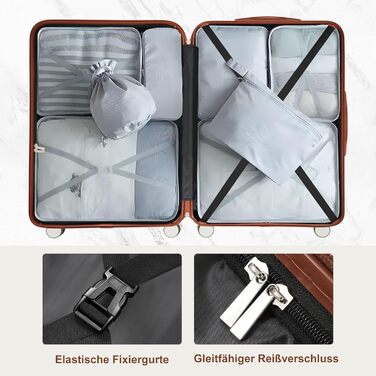 Набір валіз Merax 3 шт. з жорстким корпусом (20/24/28 дюймів), кремовий колір