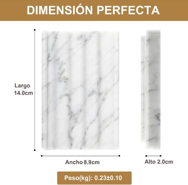 Мильниця Koville Luxury Marble - елегантна мильниця зі зливним отвором (Bianco Carrara)